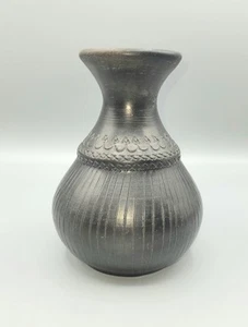 Signierte Perak Studio schwarzer Ton Labu Sayong Keramik Malaysia 6 Zoll - Bild 1 von 5
