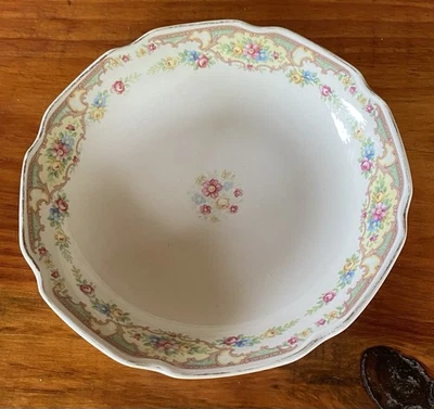 Ensalada o tazón de sopa de cerámica Clemens Mount (Mt) años 30 patrón suave EE. UU. De colección Foto 1 de 4