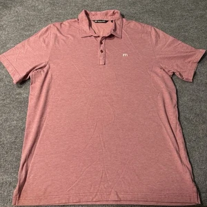 Travis Mathew Hemd Herren XL Edel Polo Meliert Rot Kurzarm Golf Freizeit - Bild 1 von 7