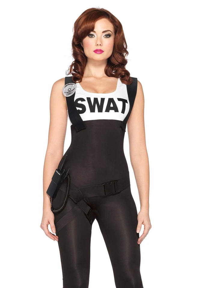 SWAT Costume Adult Police Woman Halloween  Medium - Image 1 of 1