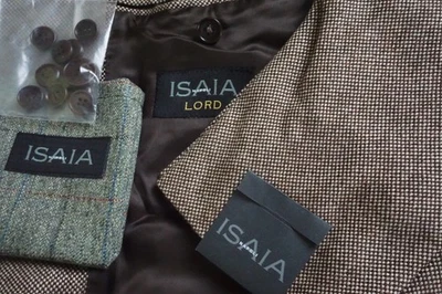 Isaia Sirio G Brown Woven Cashmere Blend Sport Coat Sz 44R BRAND NEW W TAGS - Image 1 of 4