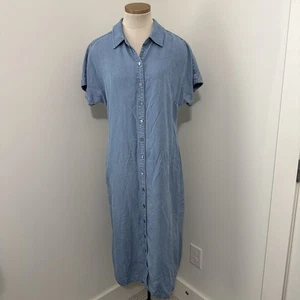 SOFT AROUND Mediano Je Veux Midi Cambray Camisa Vestido Botón Delantero - Imagen 1 de 7