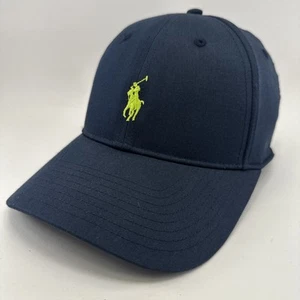 Polo Ralph Lauren Hat Mens Strapback Navy Blue  Size Adjustable Green Pony Logo - Picture 1 of 13