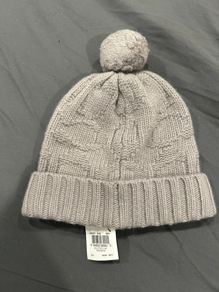 Gorro Coach de lana mezcla de angora para mujer tejido pompón gris claro nuevo con etiquetas Foto 1 de 3