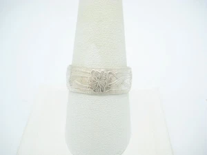 Anillo de plata de ley con diseño de flor elevada de 7,6 mm talla 10 - Imagen 1 de 5
