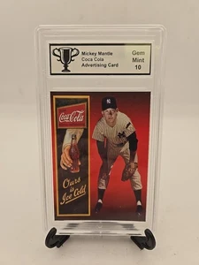Mickey Mantle Coca Cola Advertising Card Mint 10 Facsimile Auto Graded   - Picture 1 of 4