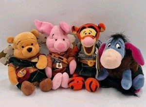 Winnie The Pooh Plush Bundle X4 Disney Tagged Highlander Tigger Eeyore & Piglet - Picture 1 of 22