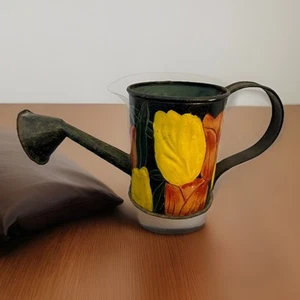 HOSLEY vaso tulipani in latta zincata giardino lattina acqua arte popolare paese rustico vintage - Foto 1 di 11