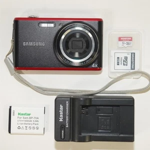 Samsung PL90 12.2MP 4x Optical Digital Camera with Flip-out USB Black/Red - Picture 1 of 5