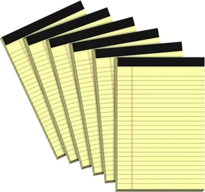 Small Legal Pads 5x8 Notepad, 6 Pack Note 5 x 8 In (30 Sheets), Yellow - Picture 1 of 7