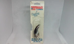 Vintage Bill Norman Lures TN Tiny N Blk/Silver 1 1/2" Shallow Crankbait Angelköder - Bild 1 von 8