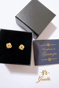 Orecchini Nodo ORO 18 CARATI con Perno e Farfallina in Oro 18kt 750% List. 275€ - Foto 1 di 6