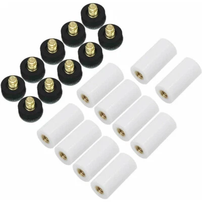 10 Pair Billiard Screw-on Tips with Pool Cue Stick Ferrules Soft Grey Tips Set
