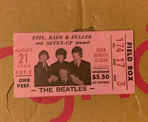 BEATLES 1966 ST LOUIS CONCERT TICKET STUB - Picture 1 of 2