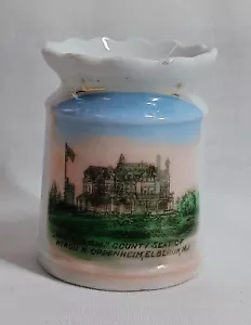 Soporte de palillo de dientes de cerámica de recuerdo vintage pared castillo Elberon NJ - Imagen 1 de 5