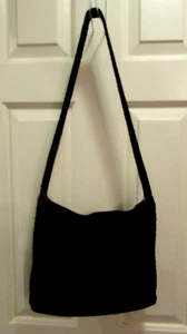 jacqueline Ferrar Black Crochet Knit Wovan Hobo Boho Shoulder Bag Handmade - Picture 1 of 12