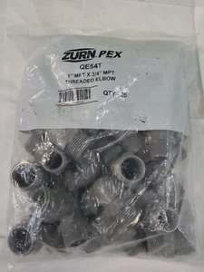 QE54T ZURN PEX QICKTITE ELBOW, UNASSEMBLED, 3/4" X 1/2"-LOT OF 25 - Picture 1 of 2