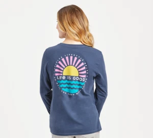 LIFE IS GOOD WM L/S CRUSHER-LITE "TRAMONTO SULL'ACQUA" STILE DI VITA POSITIVO" (XXL) - Foto 1 di 2