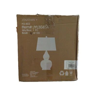 JONATHAN Y Stockholm 28.5 in. Blue Glaze Ceramic LED Table Lamp JYL3045A - Image 1 of 2