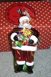 Christopher Radko Brazo Lleno de Alegría Navidad Papá Noel Adorno con Etiquetas - Imagen 1 de 13