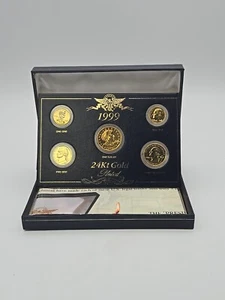 1999 24kt Gold Plated US Mint Proof  5 Coin Set - Picture 1 of 8