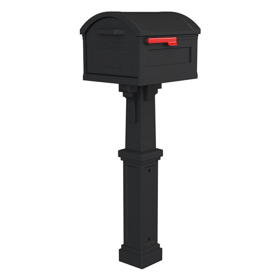 Gibraltar GHC40B01 Grand Haven Mailbox and Post Combo - Black