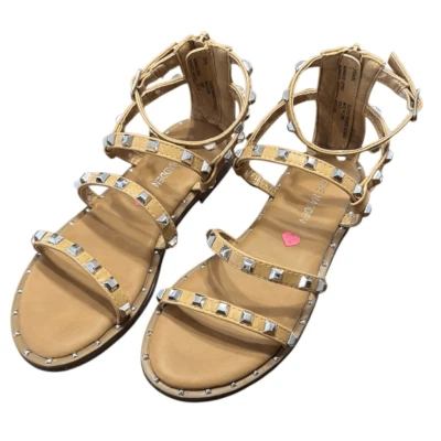 Steve Madden Travel Rhinestone Tan Sandals Girl’s Youth US 1 - Image 1 of 4