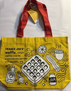 New Trader Joe's Reusable Shopping Bag Breakfast Waffle Toast Milk - Picture 1 of 3