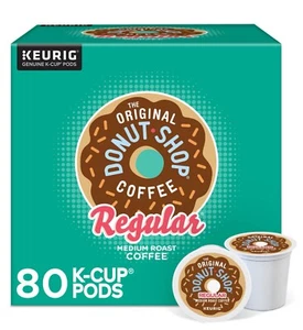 KEURIG THE ORIGINAL DONUT SHOP REGULAR MEDIUM ROAST COFFEE K CUP PODS - 80 ct. - Picture 1 of 6