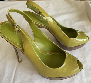 enzo angiolini high heels shoes size 7.Mustard Color. Patent. - Picture 1 of 10