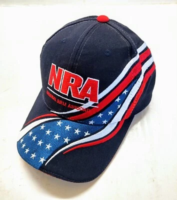 NRA National Rifle Assoc. Cap Stars & Stripes Wrap Around Blue Hat Adjustable  - Image 1 of 4