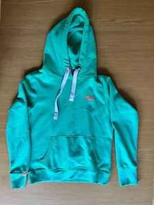 Superdry Orange Label Hoodie Sweater Womens Size XL Teal/Green - Picture 1 of 7