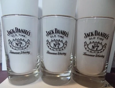 3-Vintage Jack Daniels Old No. 7 Hi-Ball Black Baked Embossed Glasses,1970's - Image 1 of 4