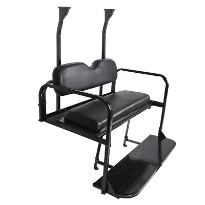 Rear Flip Seat Kit For 2004-up Club Car Precedent/Tempo/Onward Golf Cart Black - Image 1 of 4