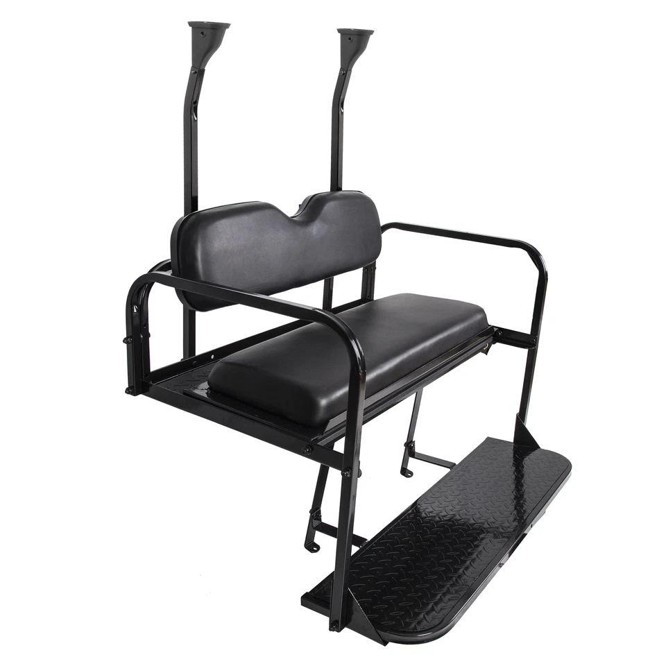 Rear Flip Seat Kit For 2004-up Club Car Precedent/Tempo/Onward Golf Cart Black - Image 1 of 4