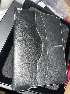 JAGUAR BRAND NEW BOXED ULTIMATE 100% BLACK LEATHER IPAD FUNCTIONAL CASE SCREEN - Image 1 of 4