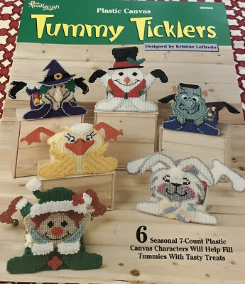 Tummy Ticklers Plastic Canvas Frankie Wanda Witch Bunny Duck Snowman Elf - Image 1 of 2