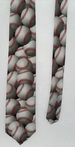 Ralph Marlin 1995 Vintage Just Balls Baseballs Tie Necktie - Picture 1 of 3