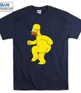 New T-Shirt Unisex The Simpsons Homer Simpson Naked T shirt Art Cartoon T-shirt  - Picture 1 of 4