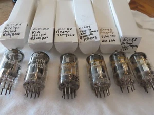 Radio Tubes Six Amperex Holland ECC88/6DJ8 all test over new - Bild 1 von 3