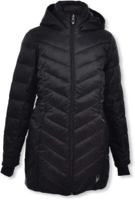 Spyder Girls' Cheveron-Quilted Thermaweb Insulated Long Jacket Size M (8/10) NWT - Image 1 of 4
