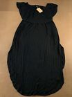 Verabendi Women's Size XL Black Off Shoulder Pocketed Casual Maxi Dress NWT