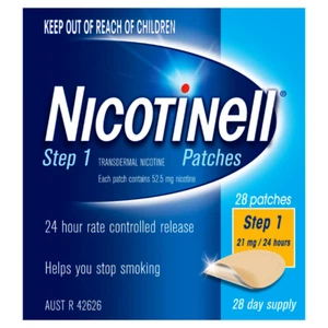 Nicotinell Step 1 (21mg/24 hours) 28 Patches Very Economic Delivery QLD STK - Picture 1 of 3