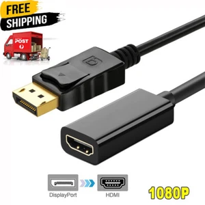 2X DP to HDMI Cable Displayport Male to HDMI Female HD 1080P High Speed Display - Picture 1 of 6