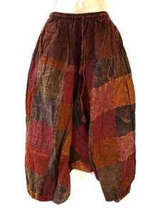Sacred Threads Hippie Boho Festival Bellydance Drop Crotch Harem Pants 221456 B - Picture 1 of 3