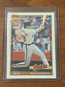 1991 Topps Baseball #377 Rene Gonzales Baltimore Orioles - Picture 1 of 2