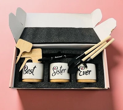 Best Sister Ever Garden Planters Ithmahco Regalos Suculentas Hierbas Maceta Herramienta de Drenaje Foto 1 de 4