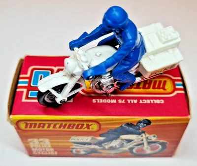 Matchbox Police Motor Cyclist blauer Fahrer SF Nr 33  in Mint Inkl OVP Mint Box  - Bild 1 von 4