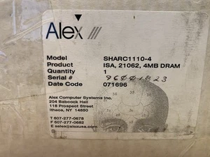 Vintage 1996 NOS Alex Computer Systems DSP Motherboard SHARC1110-4 ISA 21062 - Afbeelding 1 van 13