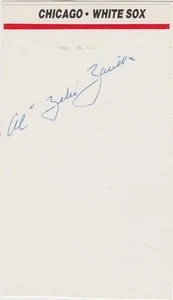 SIGNED 3x5 INDEX CARD OF AL ZARILLA (DECEASED 1996)! GREAT AUTOGRAPH! - Picture 1 of 1